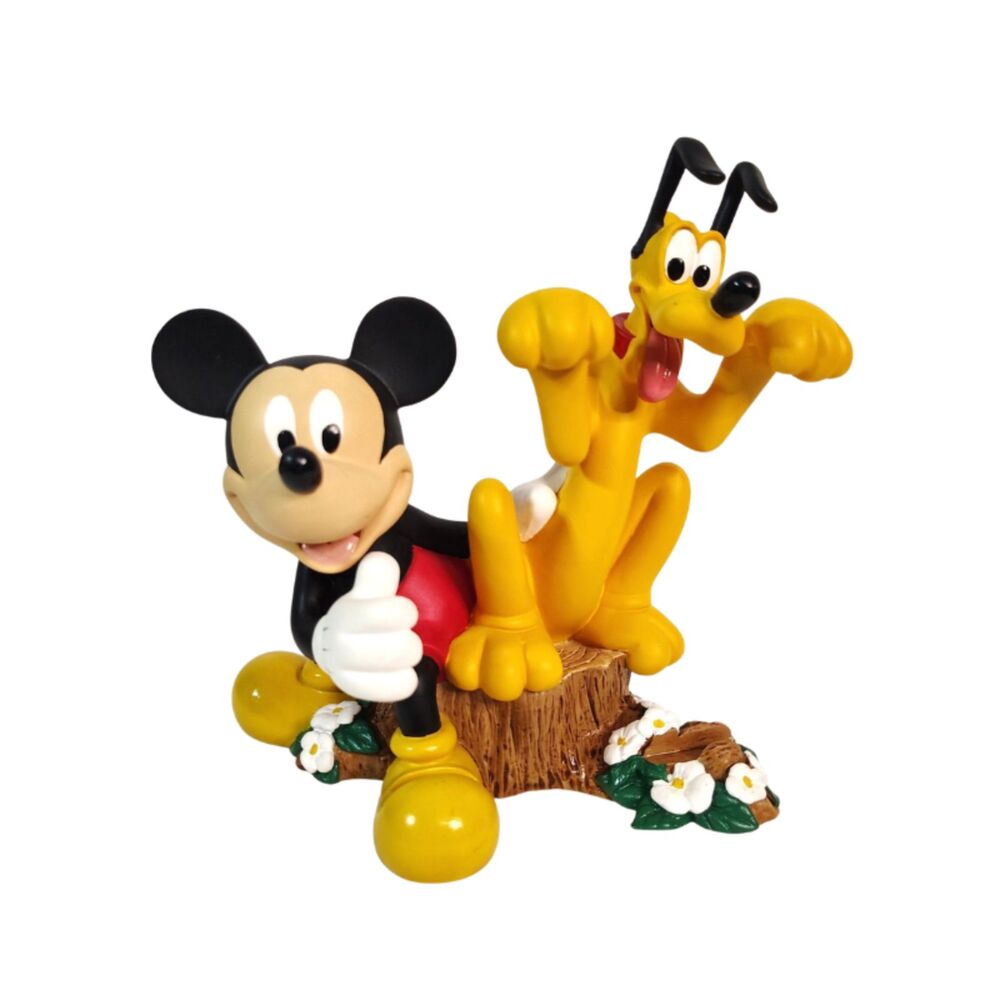 Disney Mickey Mouse & Pluto Figurine Statue 7” x 6” Disney World Souvenir Figure